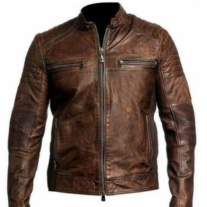 Genuine Leather Motorcycle Jacket XL